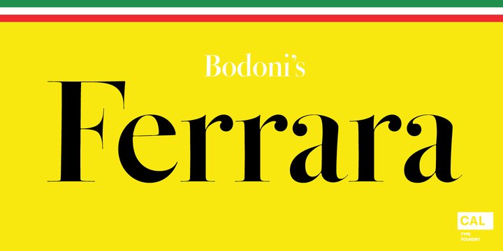 Przykład czcionki Bodoni Ferrara Origin Medium