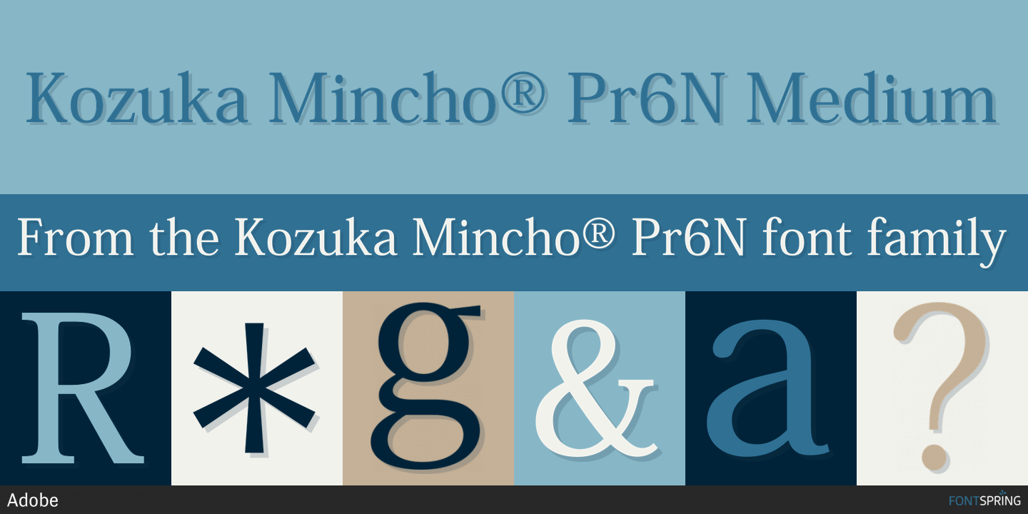Przykład czcionki Kozuka Mincho Pro