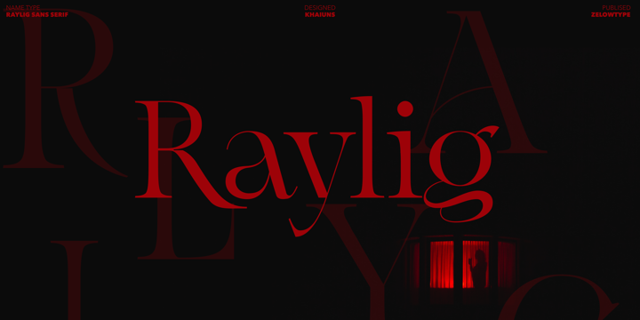 Przykład czcionki Raylig Alternate Bold