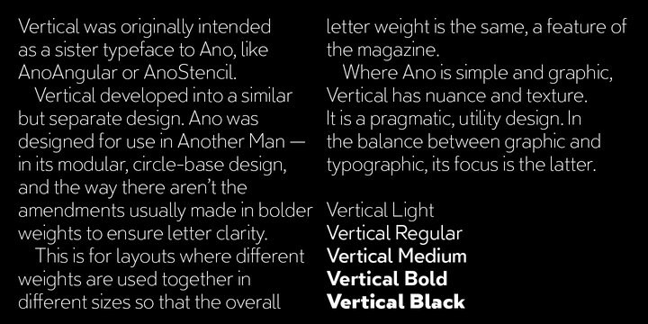 Przykład czcionki Vertikal Outline