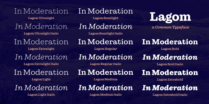 Przykład czcionki Lagom Medium Italic