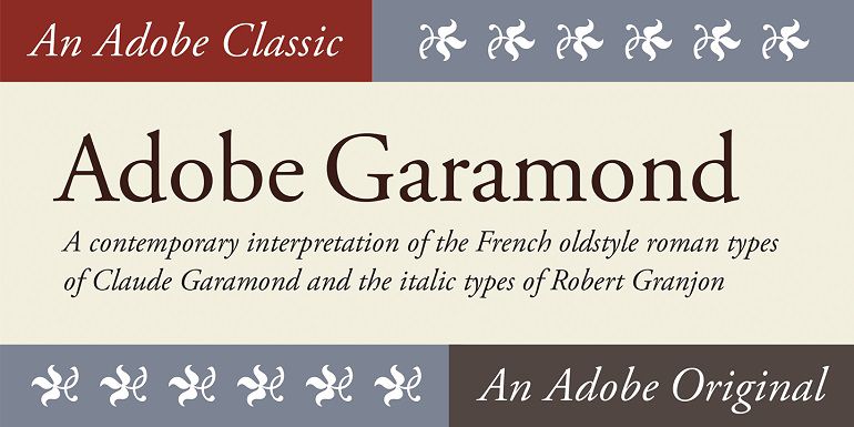 Przykład czcionki Adobe Garamond LT Italic