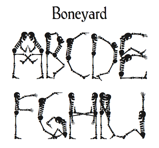 Przykład czcionki Boneyard