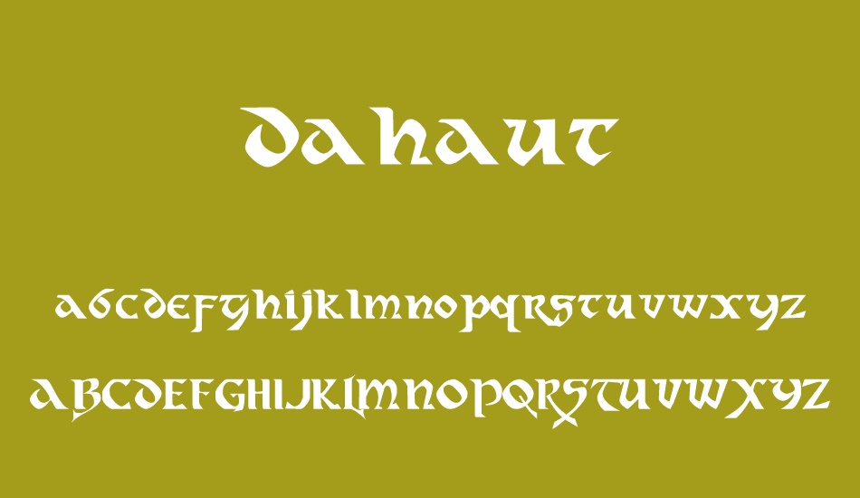 Przykład czcionki Dahaut