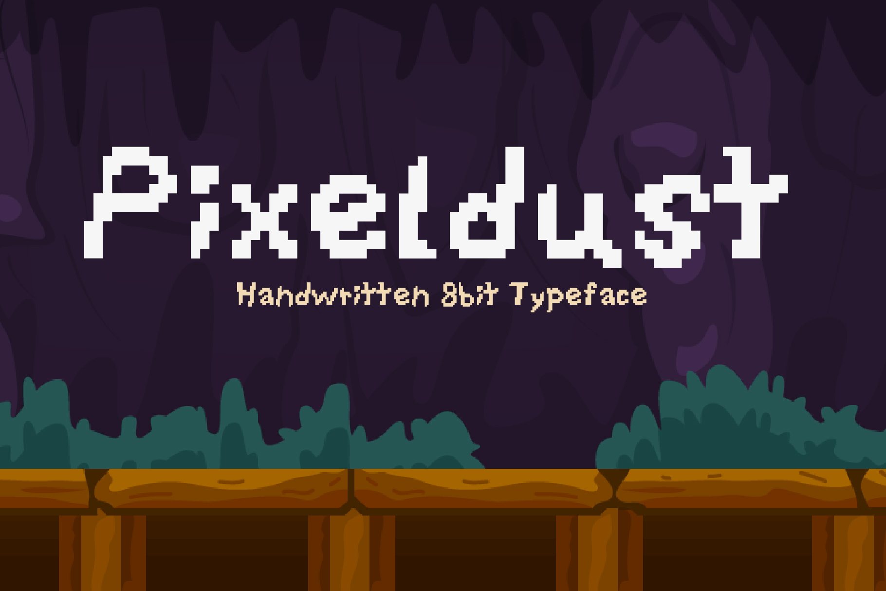 Przykład czcionki Pixeldust Expanded