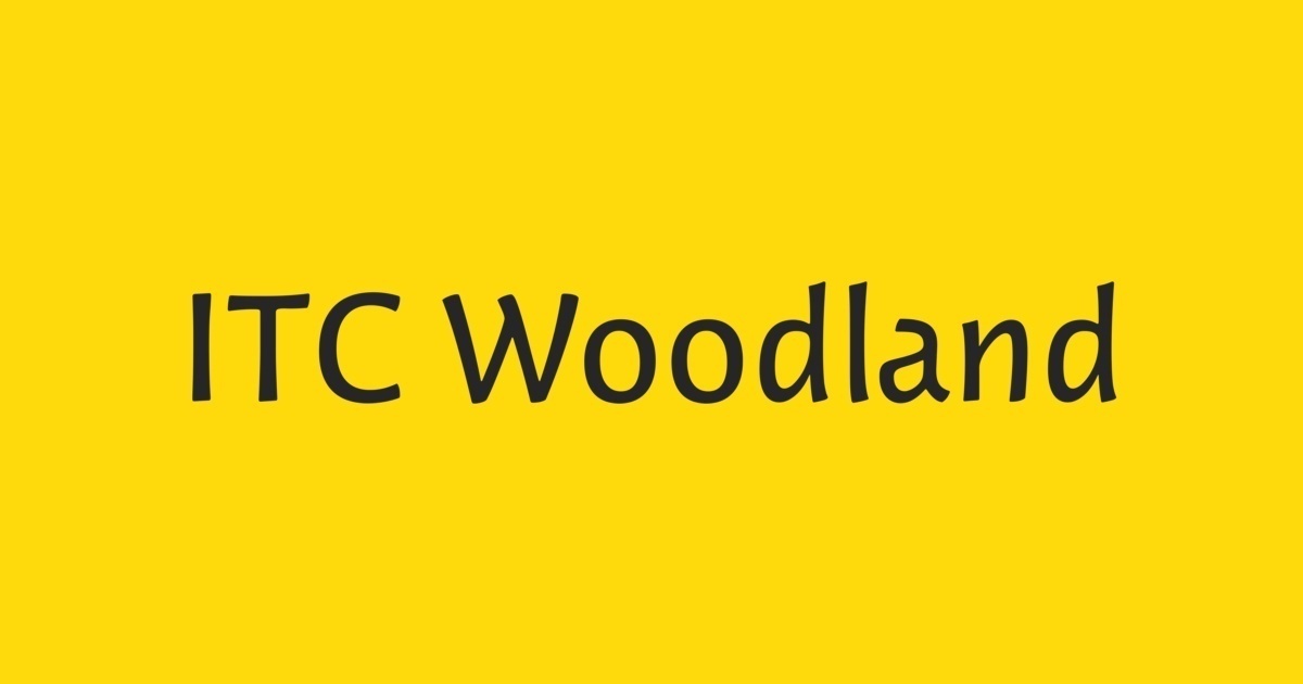 Przykład czcionki ITC Woodland