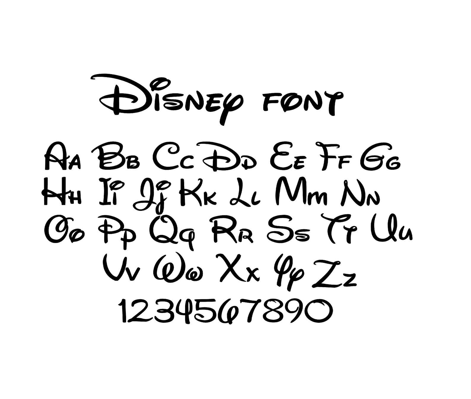 Przykład czcionki Disney Minnie