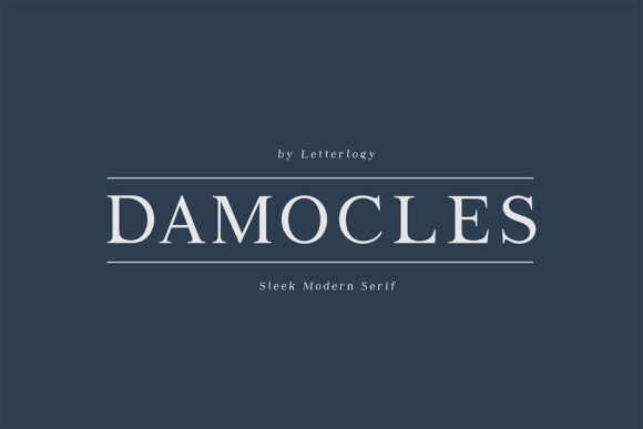 Przykład czcionki Damocles Italic