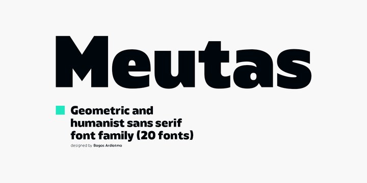 Przykład czcionki Meutas Ultra Light