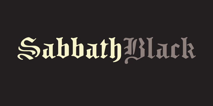 Przykład czcionki Sabbath Black Regular