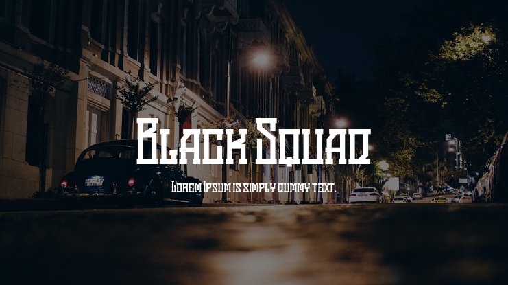 Przykład czcionki Black Squad Regular