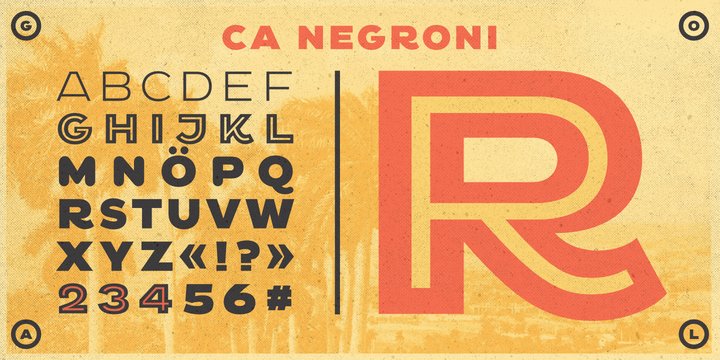 Przykład czcionki CA Negroni Round