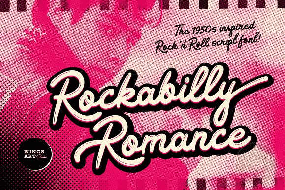 Przykład czcionki Rockabilly Romance