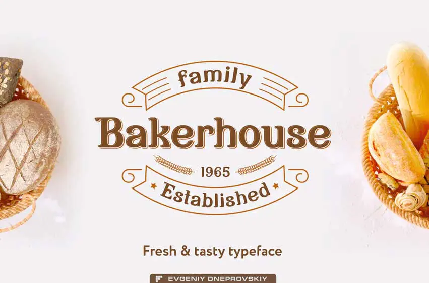 Przykład czcionki Bakerhouse Bakerhouse style