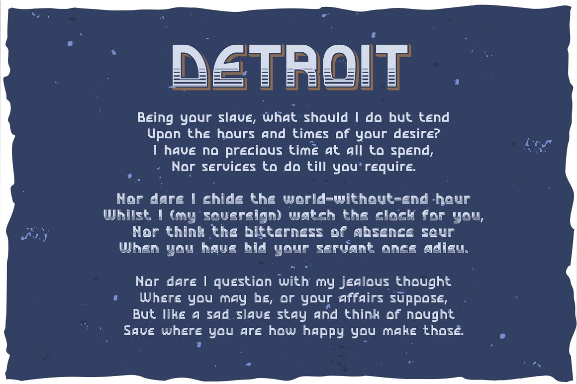 Przykład czcionki Detroit Regular