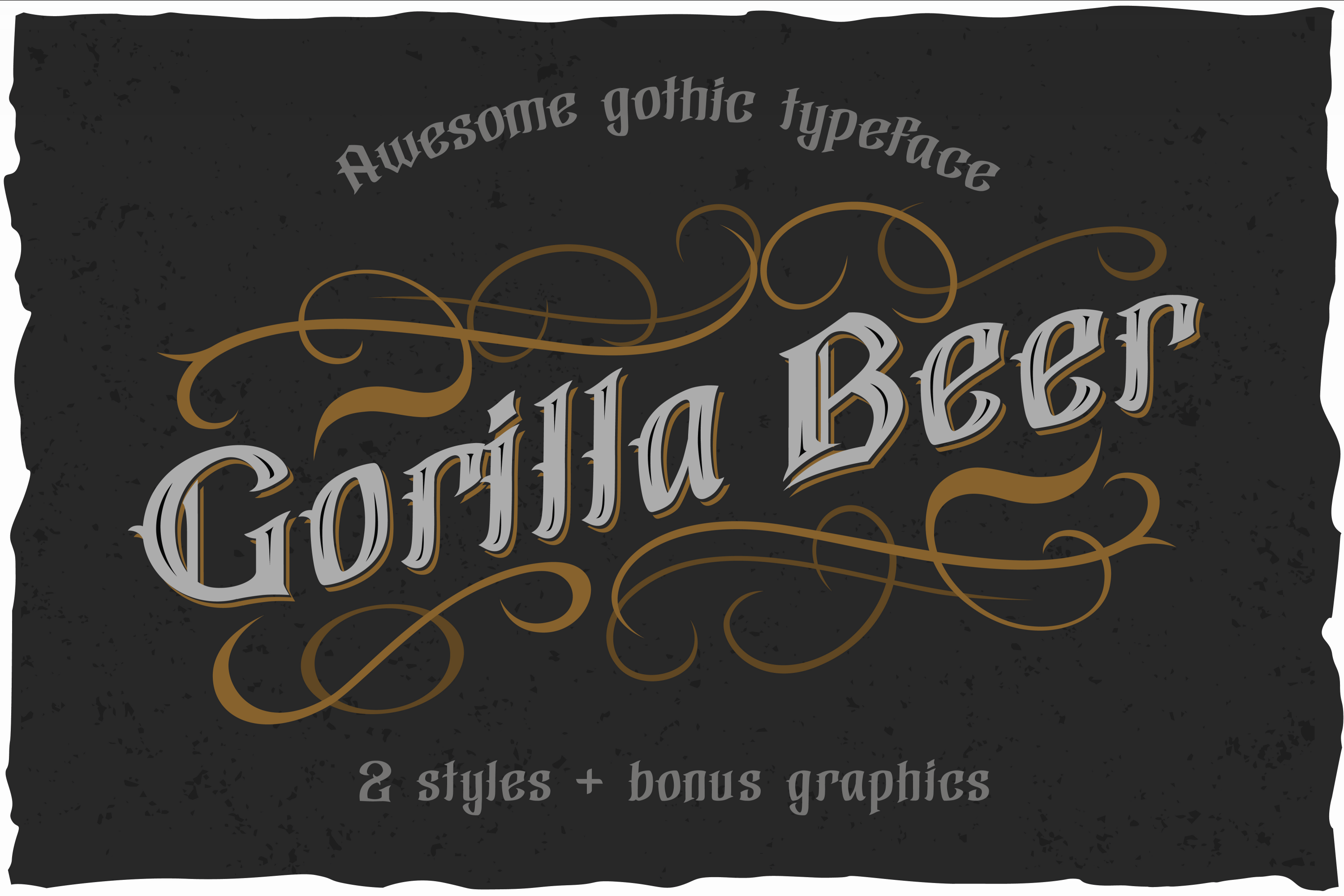 Przykład czcionki Gorilla beer base