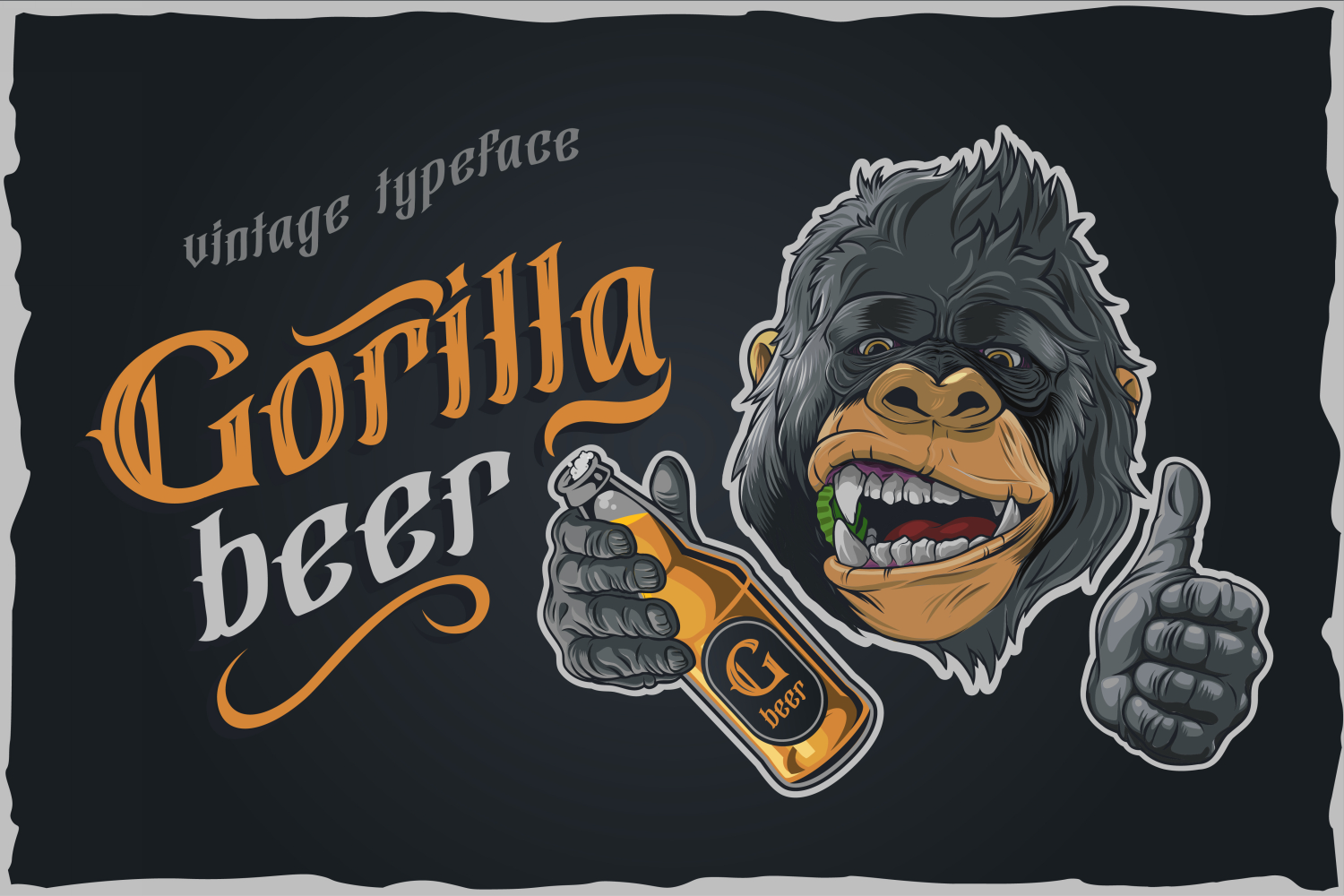 Przykład czcionki Gorilla beer