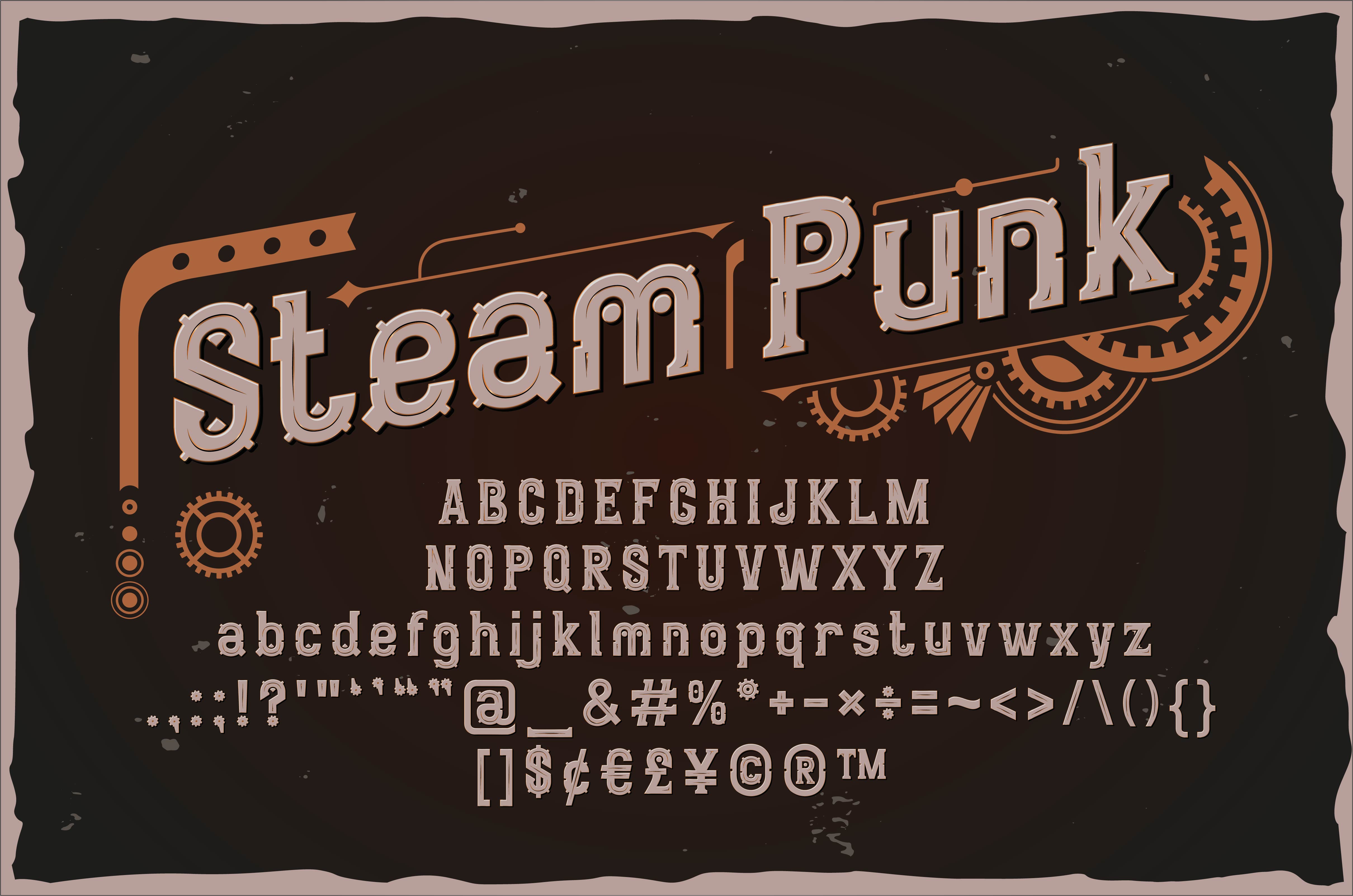 Przykład czcionki SteamPunk Style 3