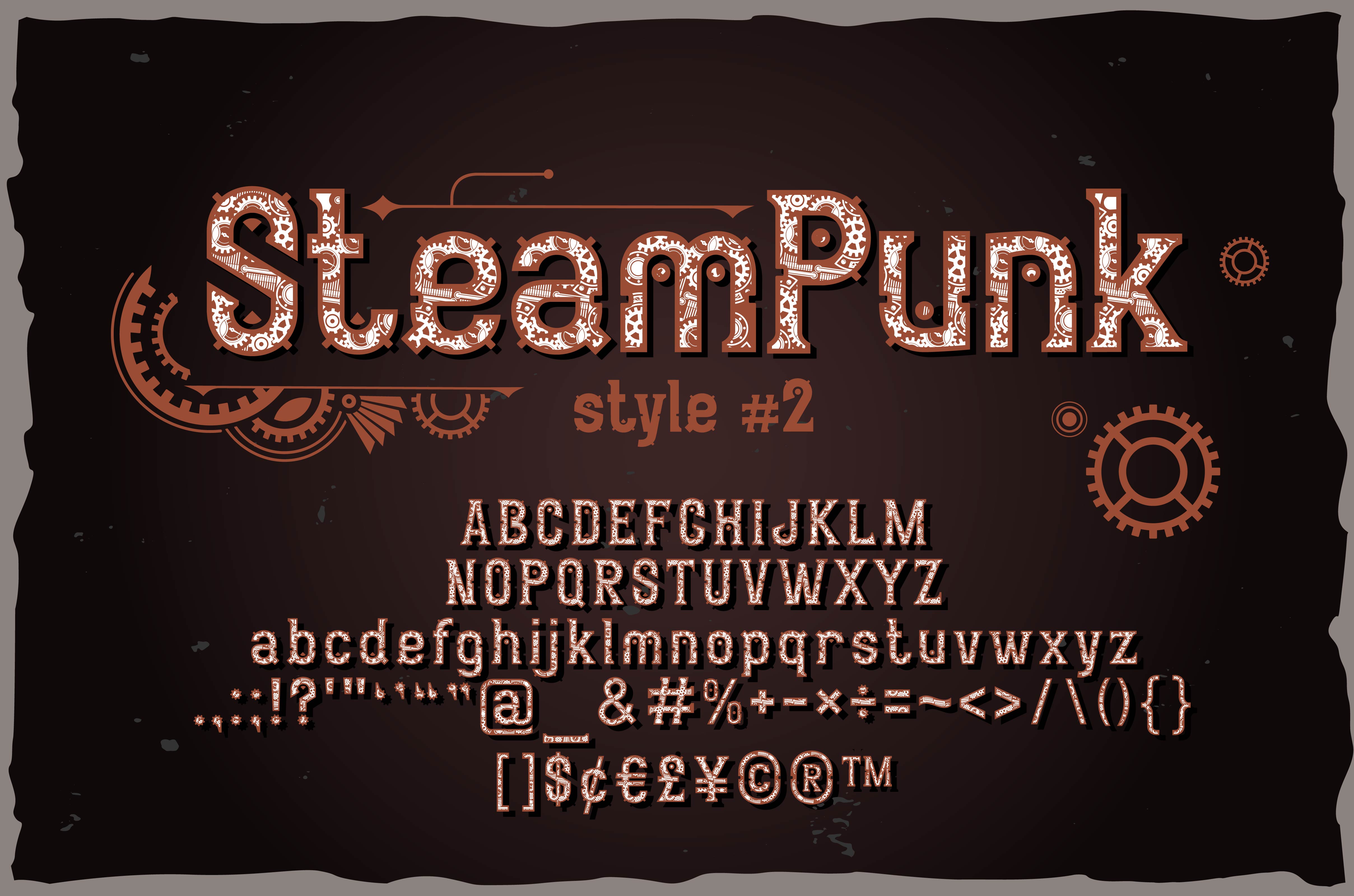 Przykład czcionki SteamPunk Style 3