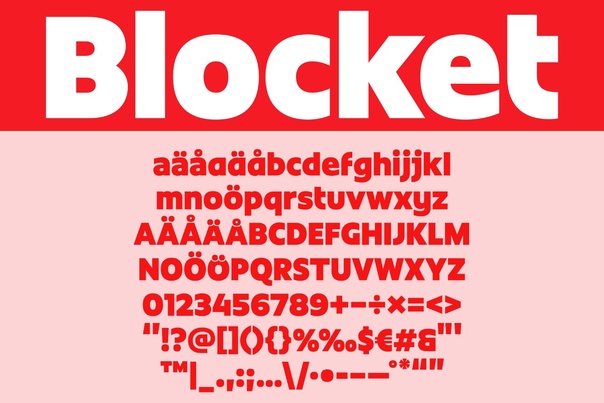 Przykład czcionki Blocket Display