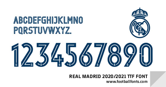 Przykład czcionki Real Madrid 18 19
