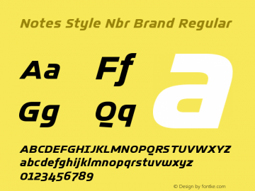 Przykład czcionki Notes Style Nurburgring Brand Regular