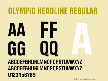 Przykład czcionki Olympic Headline Regular