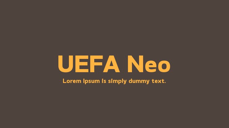 Przykład czcionki UEFA Neo Bold