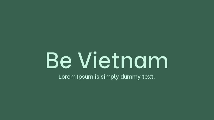 Przykład czcionki Be Vietnam Pro