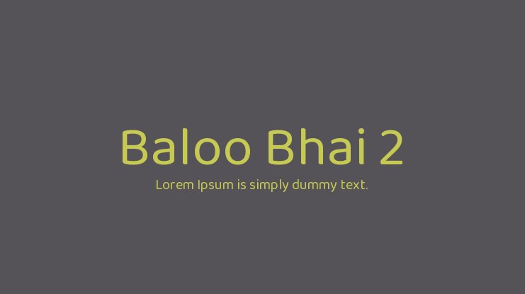 Przykład czcionki Baloo Bhai 2