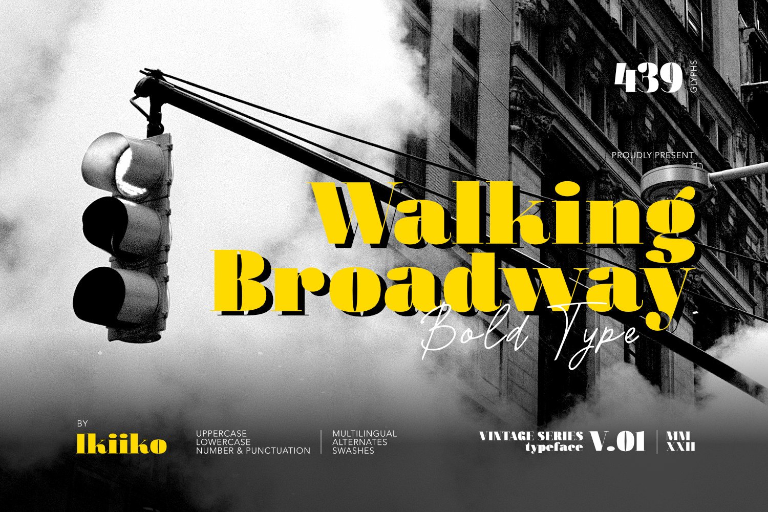 Przykład czcionki Walking Broadway