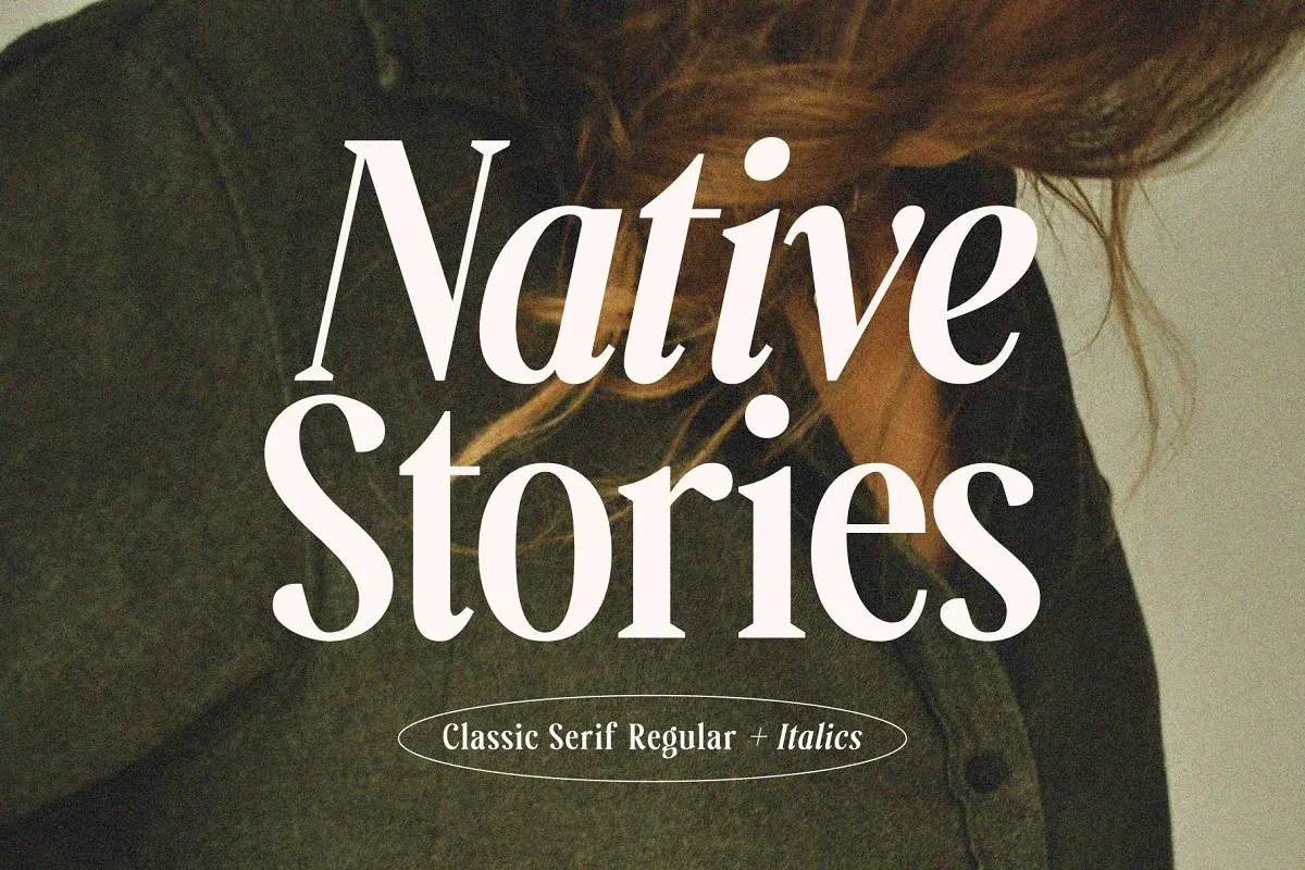 Przykład czcionki Native Stories Italic