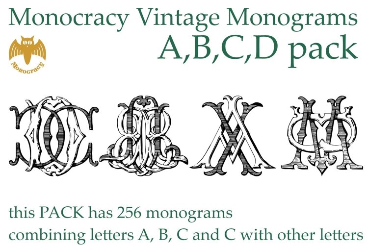 Przykład czcionki Monocracy Vintage Monograms A Regular