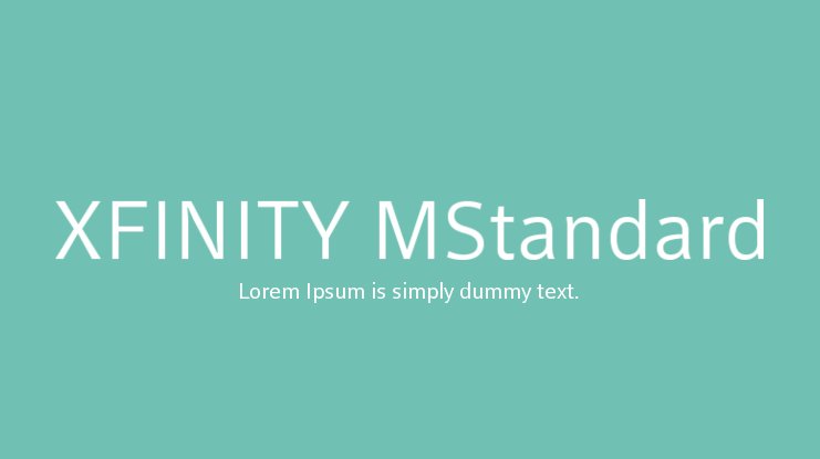 Przykład czcionki Xfinity Standard