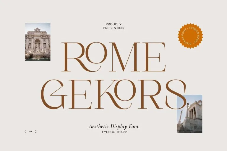 Przykład czcionki Rome Gekors