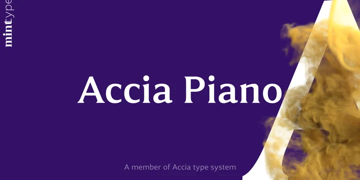 Przykład czcionki Accia Piano Medium Italic