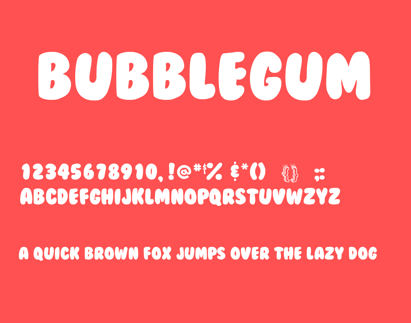 Przykład czcionki BubbleGum Regular