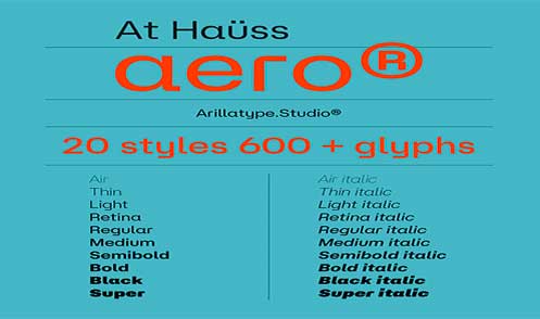Przykład czcionki At Hauss Aero