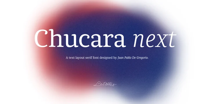 Przykład czcionki Chucara Next Italic