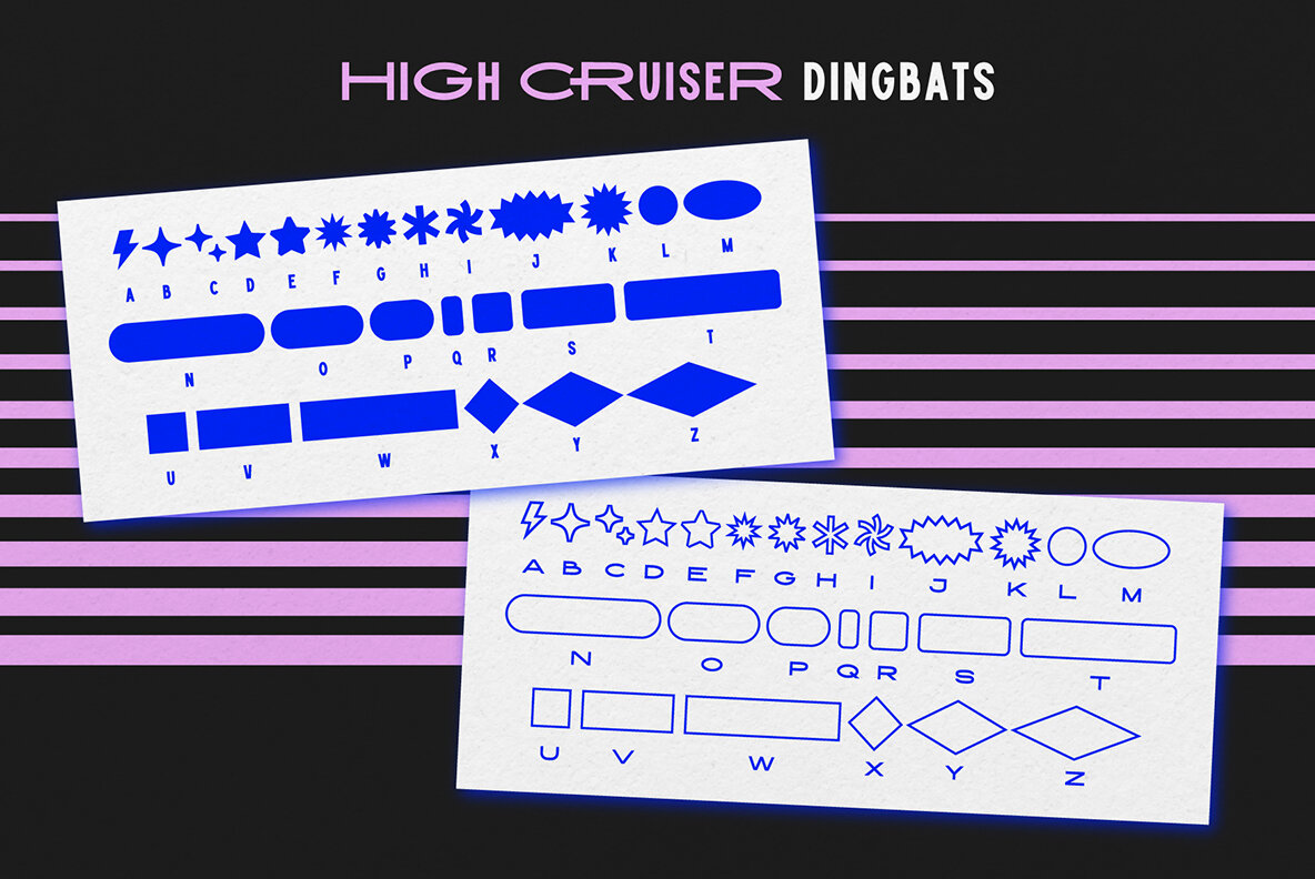 Przykład czcionki High Cruiser Dingbats Regular