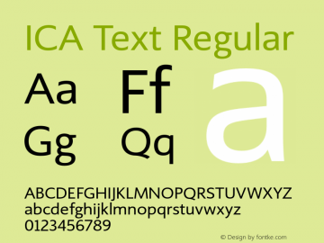Przykład czcionki ICA Text Regular