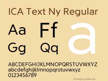 Przykład czcionki ICA Text Ny Regular
