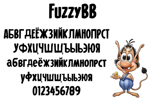 Przykład czcionki Fuzzy BB Regular