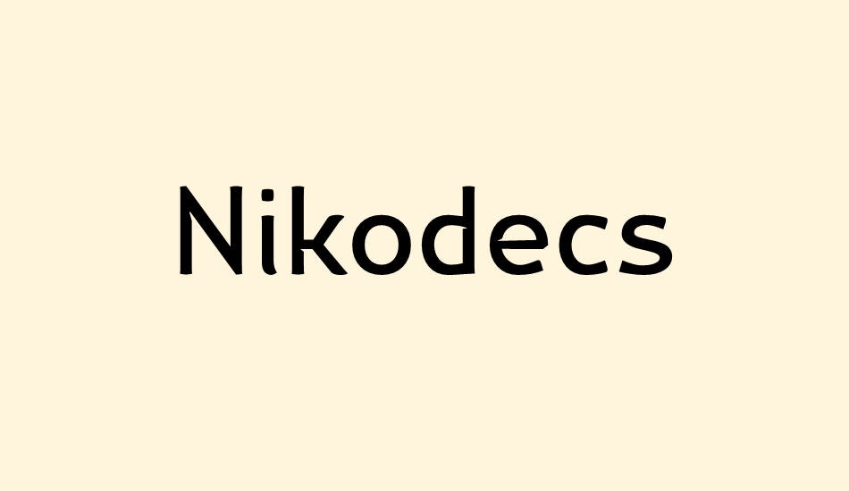 Przykład czcionki Nikodecs Regular