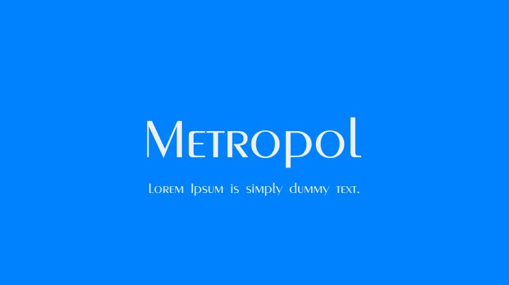 Przykład czcionki Metropol