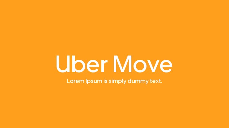 Przykład czcionki Uber Move AR