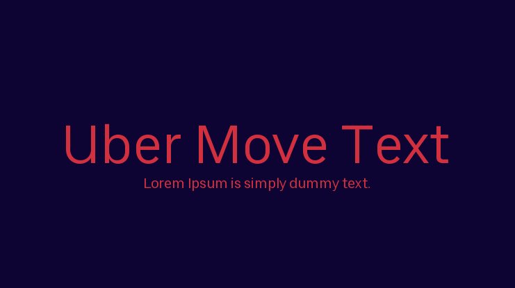 Przykład czcionki Uber Move Text DEV