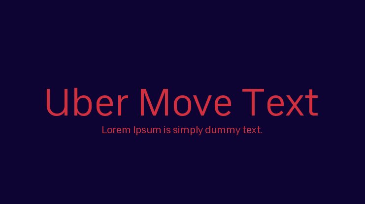 Przykład czcionki Uber Move Text KND APP Medium