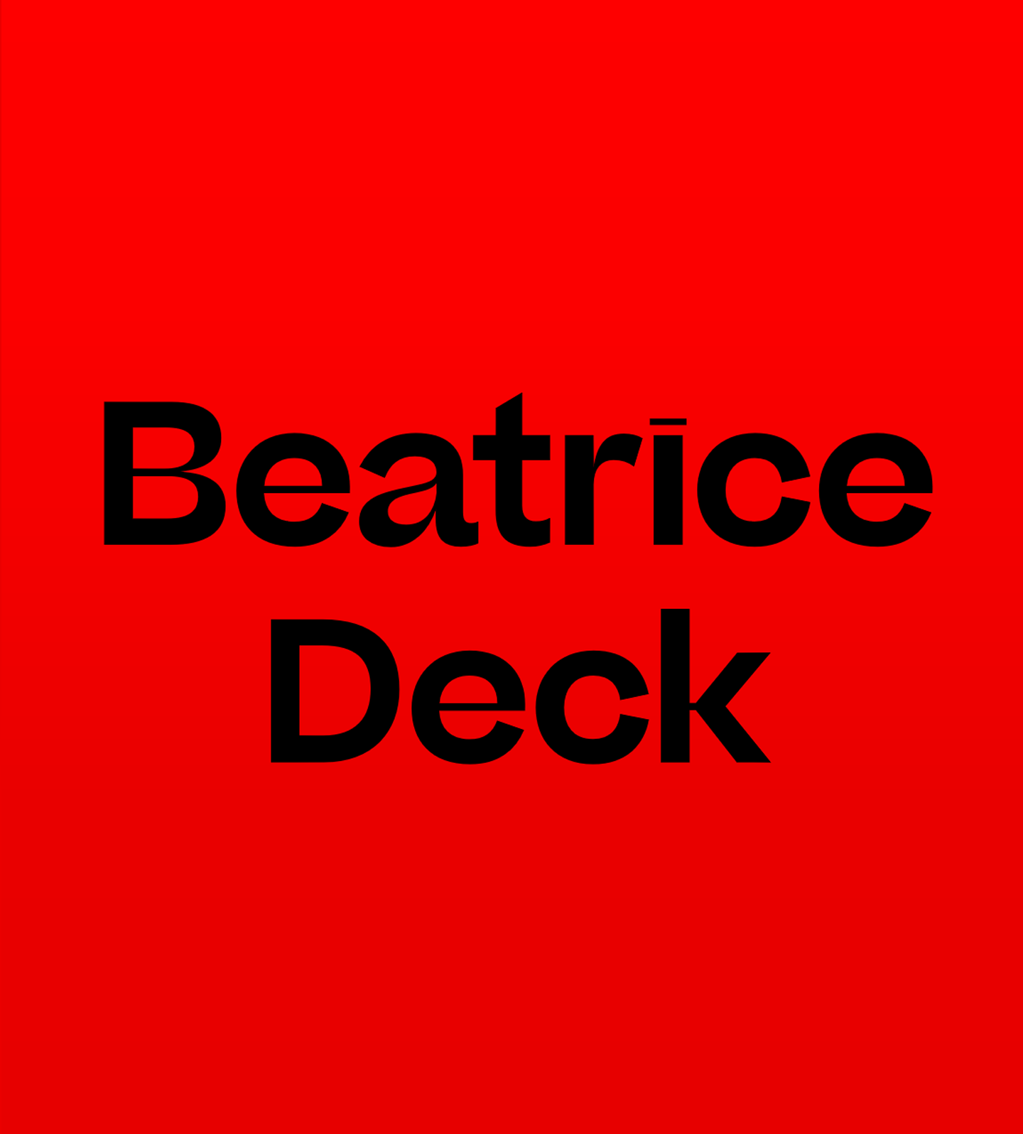 Przykład czcionki Beatrice Deck