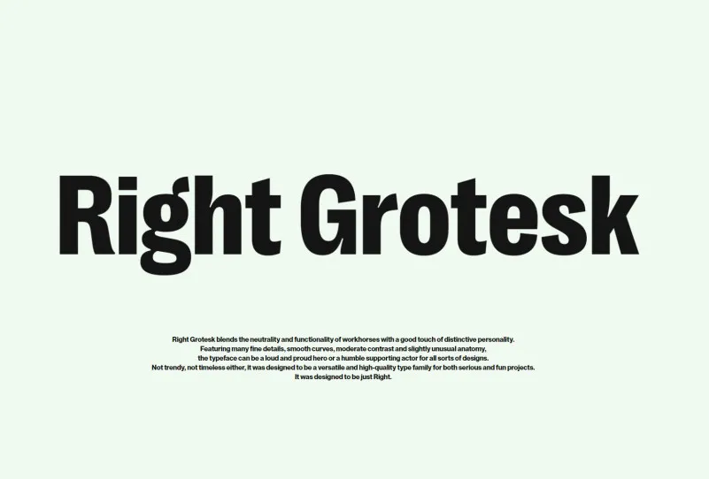 Przykład czcionki Right Grotesk Small Light Italic